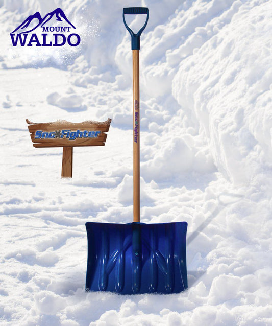 18" SnoFighter with Fiberglass Handle Snow Shovel, Color Blue